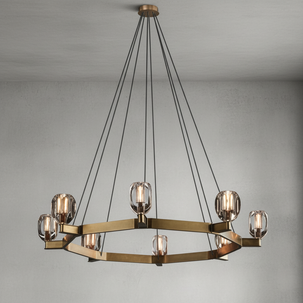 Riviko Radiant Prism Round Chandelier - Background Shot