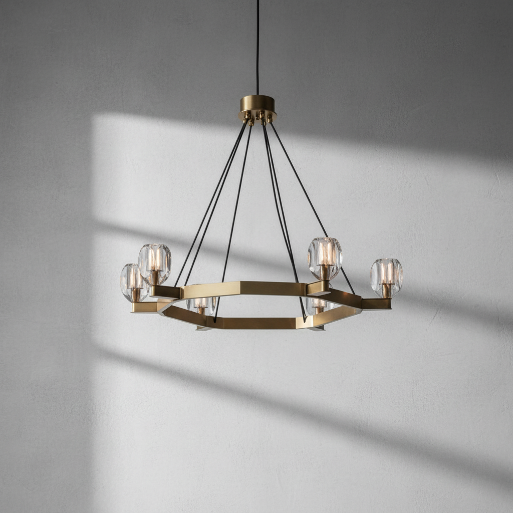 Riviko Radiant Prism Round Chandelier - Background Shot