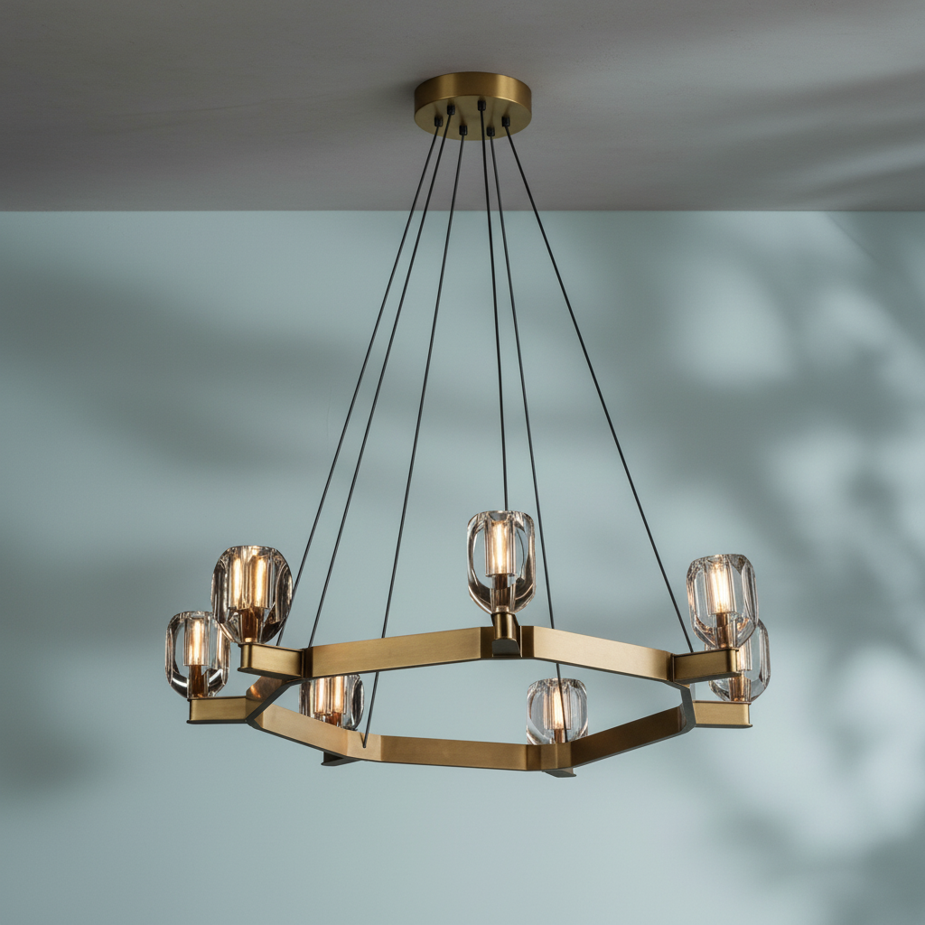 Riviko Radiant Prism Round Chandelier - Background Shot