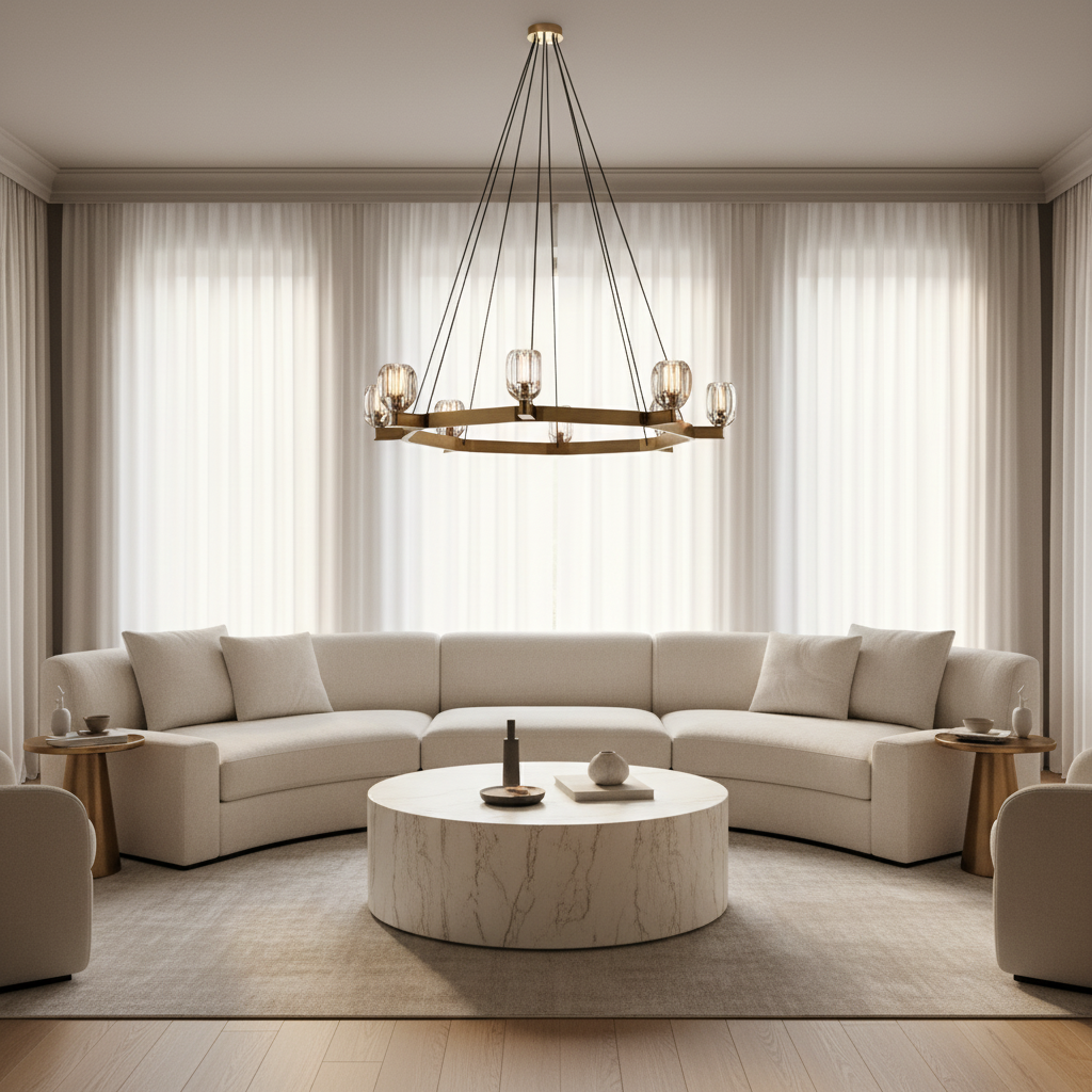 Riviko Radiant Prism Round Chandelier - sophisticated American living room