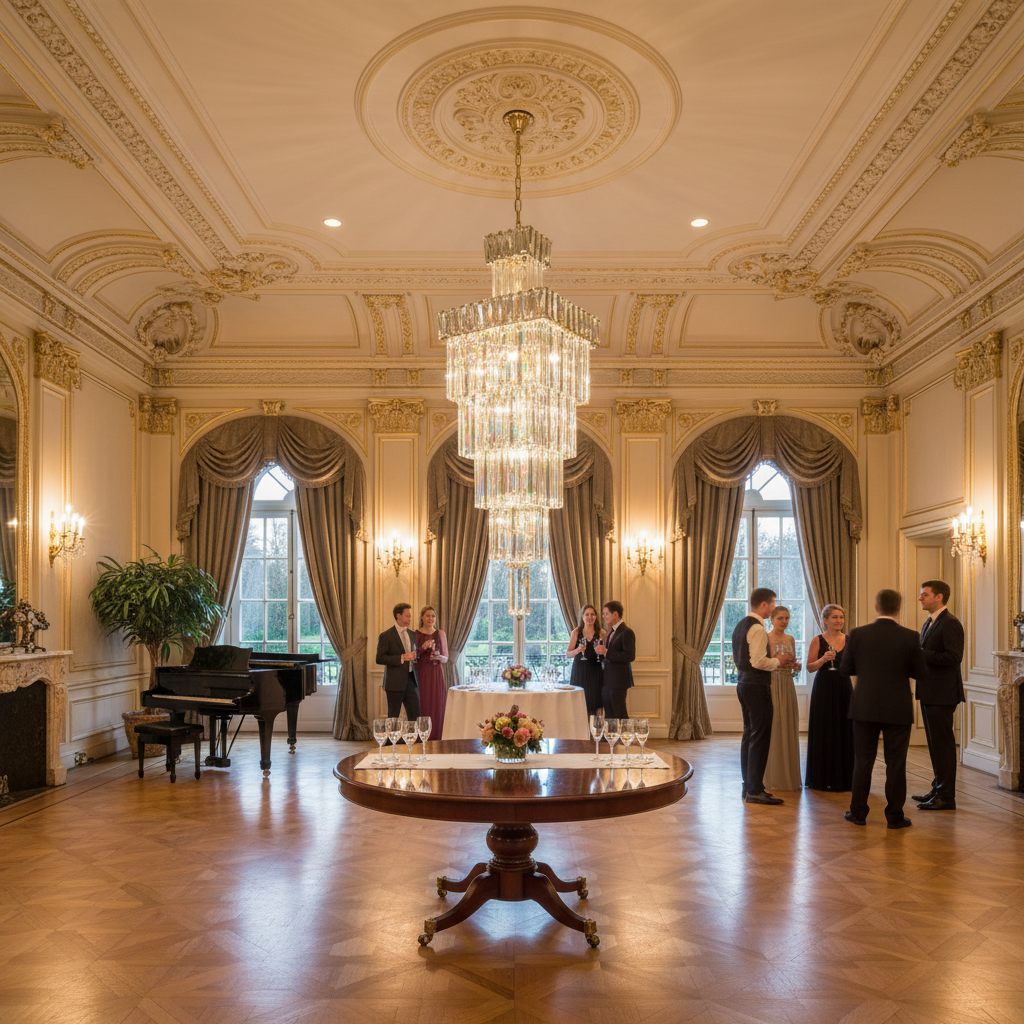 Riviko Grand Vertical K9 Crystal Staircase Chandelier - American ballroom or formal entertaining space