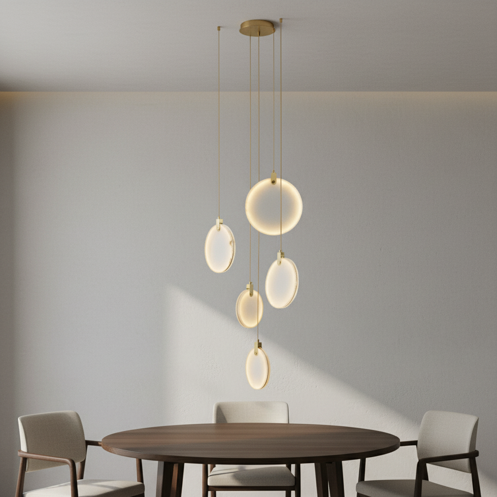 Riviko Veridian Cuboid Alabaster Chandelier - Background Shot