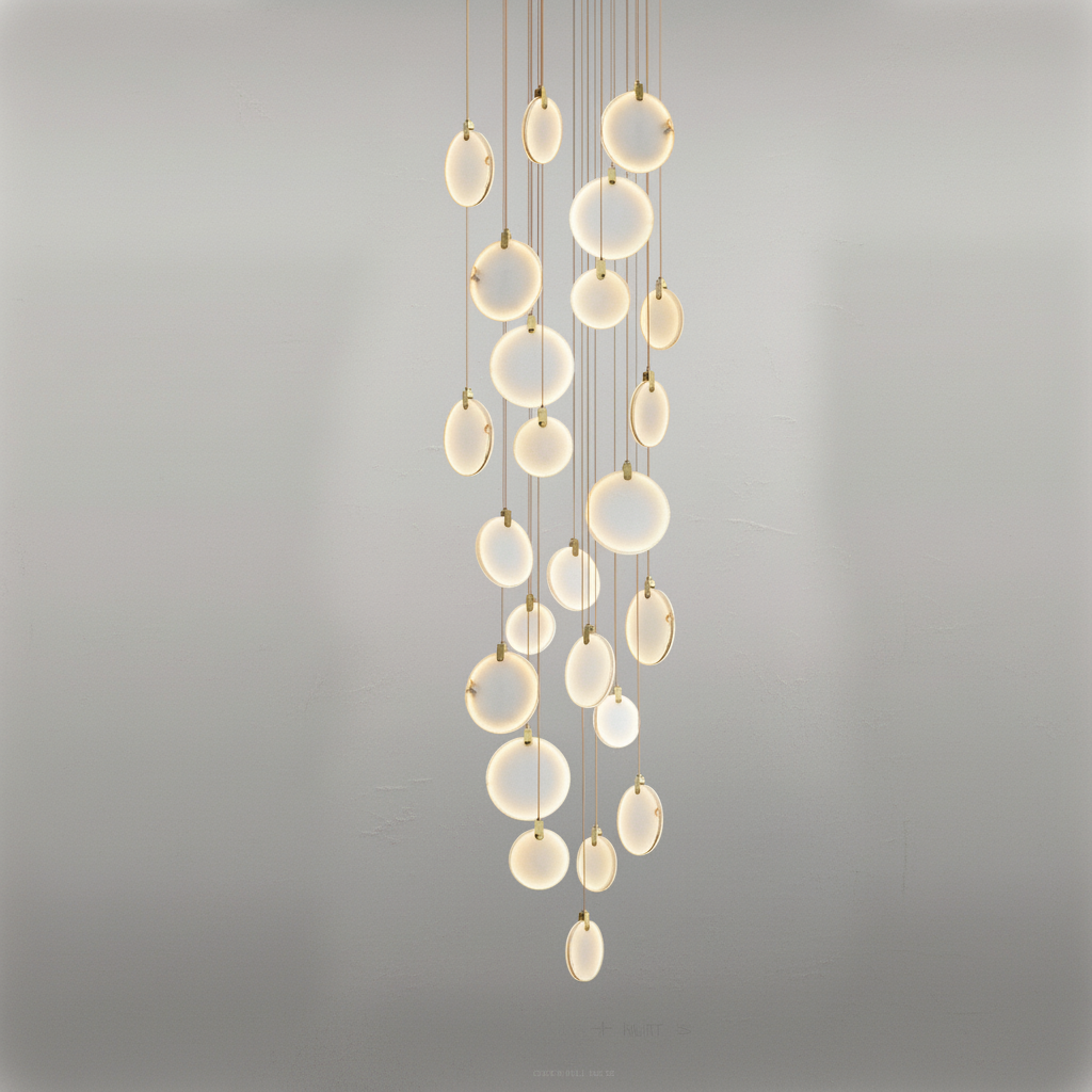 Riviko Veridian Cuboid Alabaster Chandelier - Background Shot