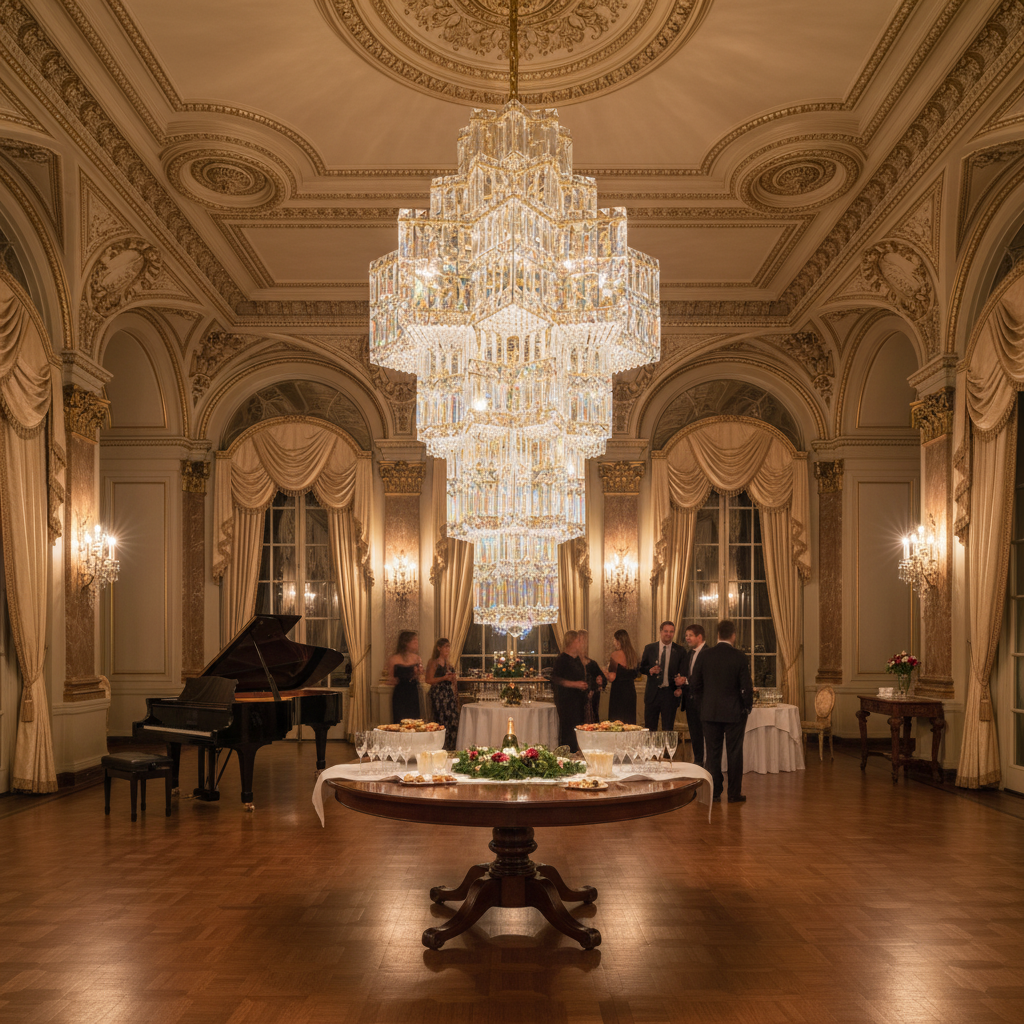 Riviko Celestial Radiance Chandelier - American ballroom or formal entertaining space