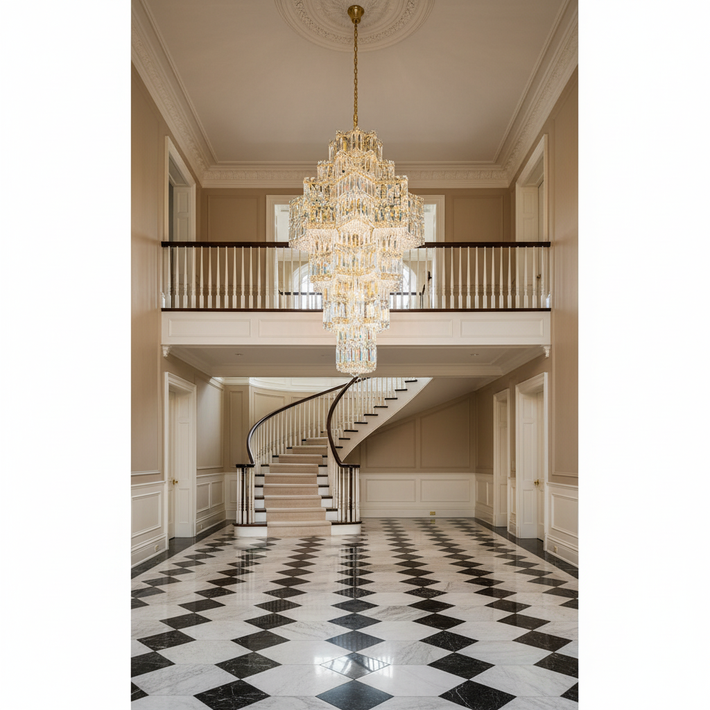 Riviko Celestial Radiance Chandelier - grand American estate foyer