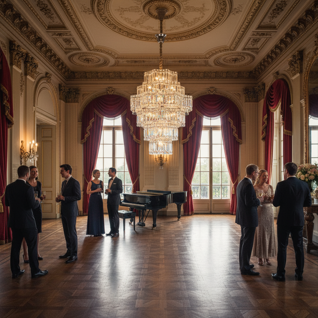 Riviko Grand Plaza Multi-Tier Crystal Chandelier - American ballroom or formal entertaining space