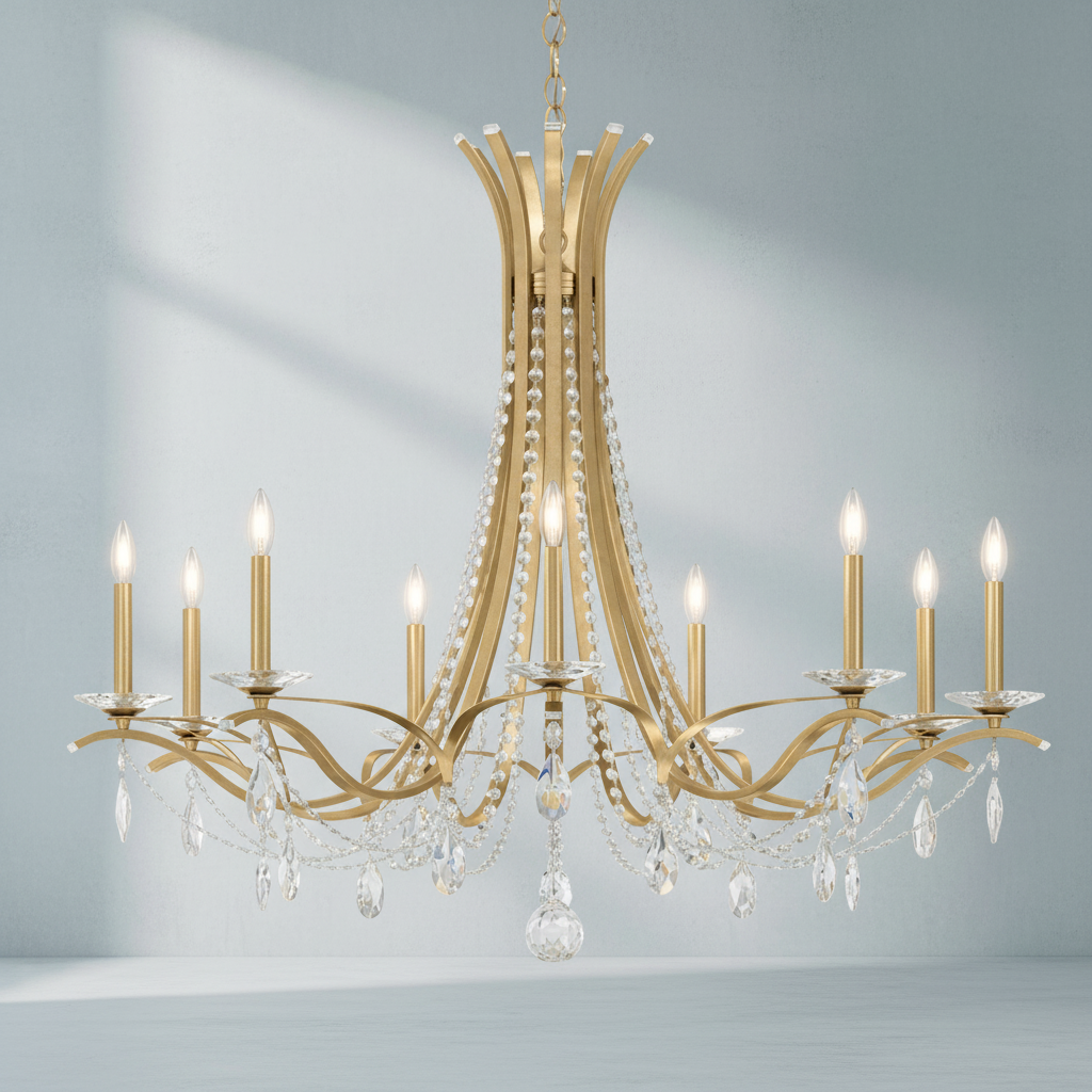 Riviko Veridian Bloom Round Chandelier - Background Shot