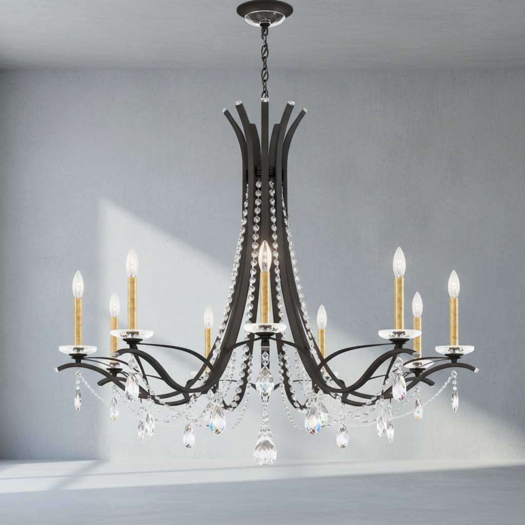 Riviko Veridian Bloom Round Chandelier - Background Shot
