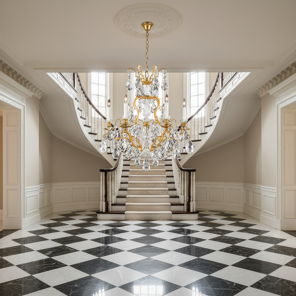 Riviko Grandeur Frame Chandelier 23" - grand American estate foyer