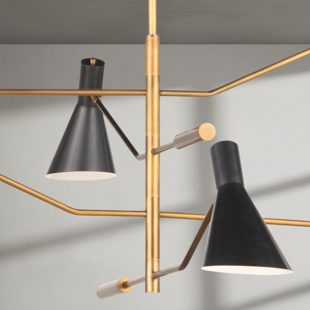 Riviko Sculptural Beam Modern Chandelier - Background Shot