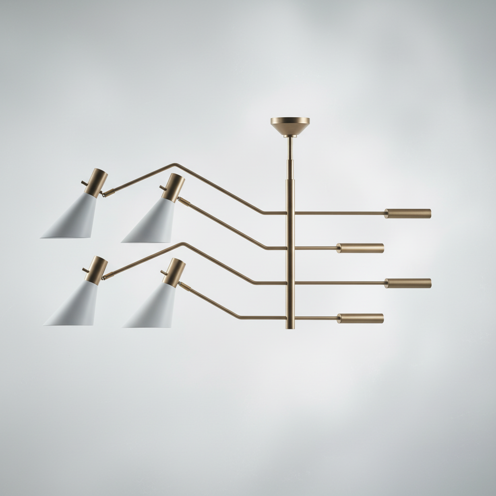 Riviko Sculptural Beam Modern Chandelier - Background Shot