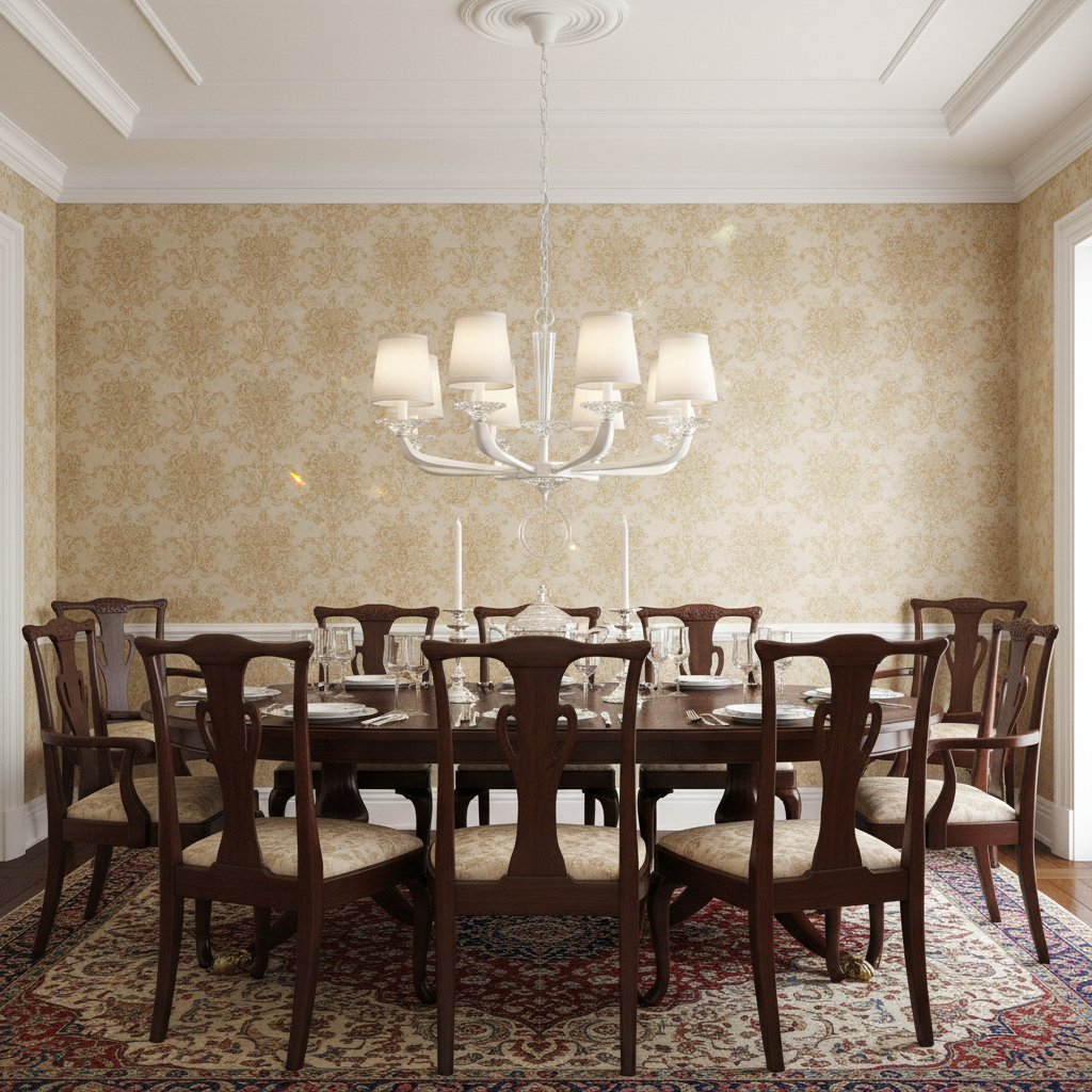 Riviko Grand Lumina Cast Arm Chandelier - formal American dining room