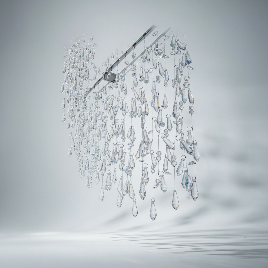 Riviko Radiant Cascade Tassel Chandelier - Background Shot