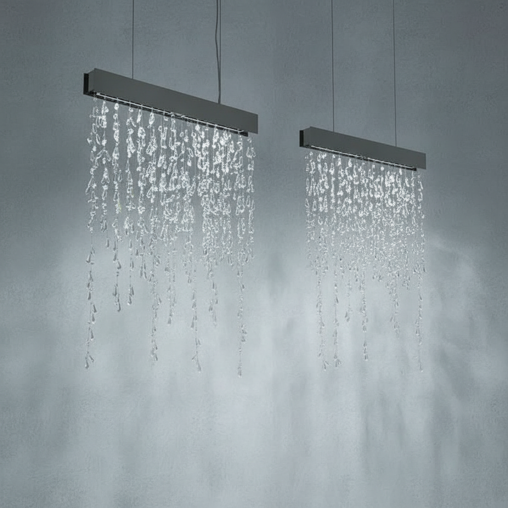 Riviko Radiant Cascade Tassel Chandelier - Background Shot