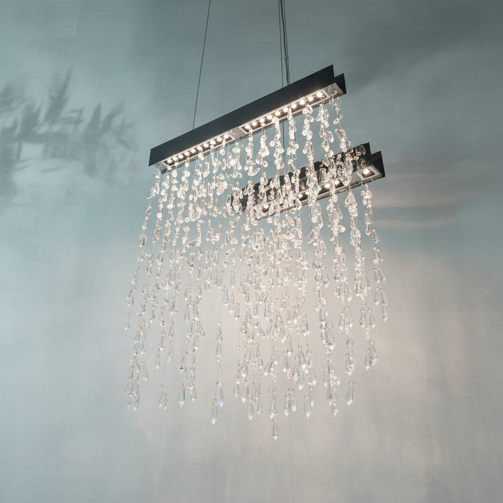 Riviko Radiant Cascade Tassel Chandelier - Background Shot