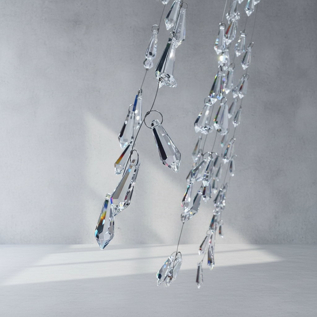 Riviko Radiant Cascade Tassel Chandelier - Background Shot