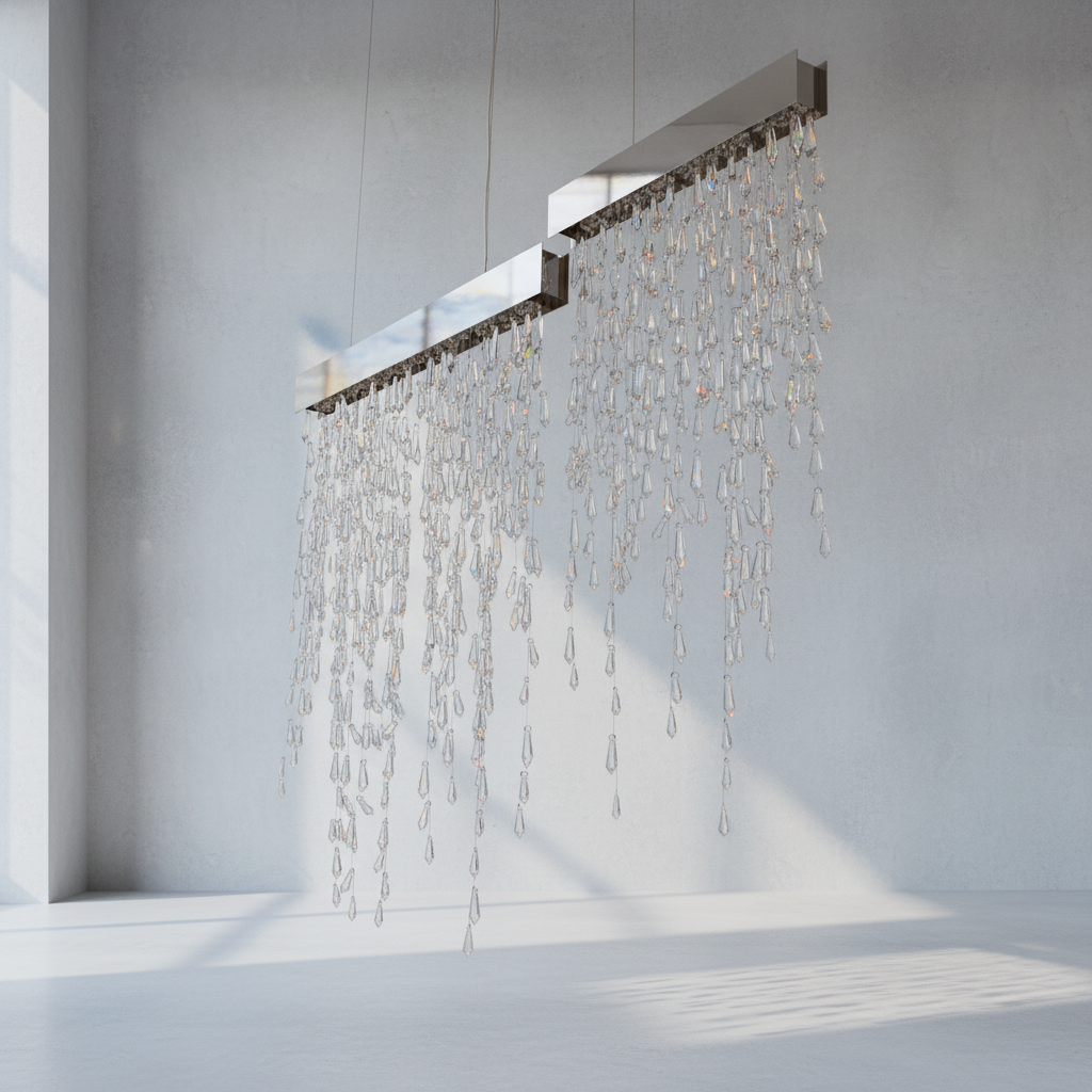 Riviko Radiant Cascade Tassel Chandelier - Background Shot