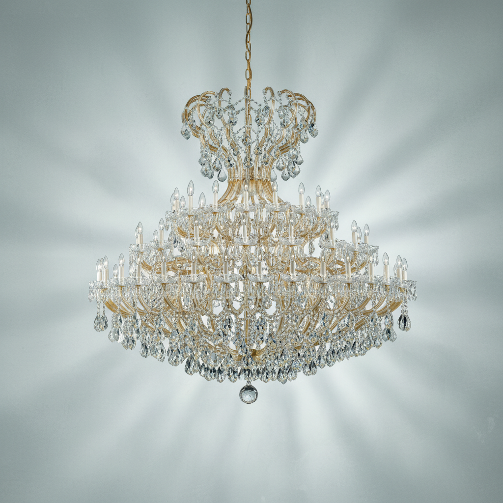 Riviko Grand Empire Crystal Candle Branch Chandelier - Background Shot