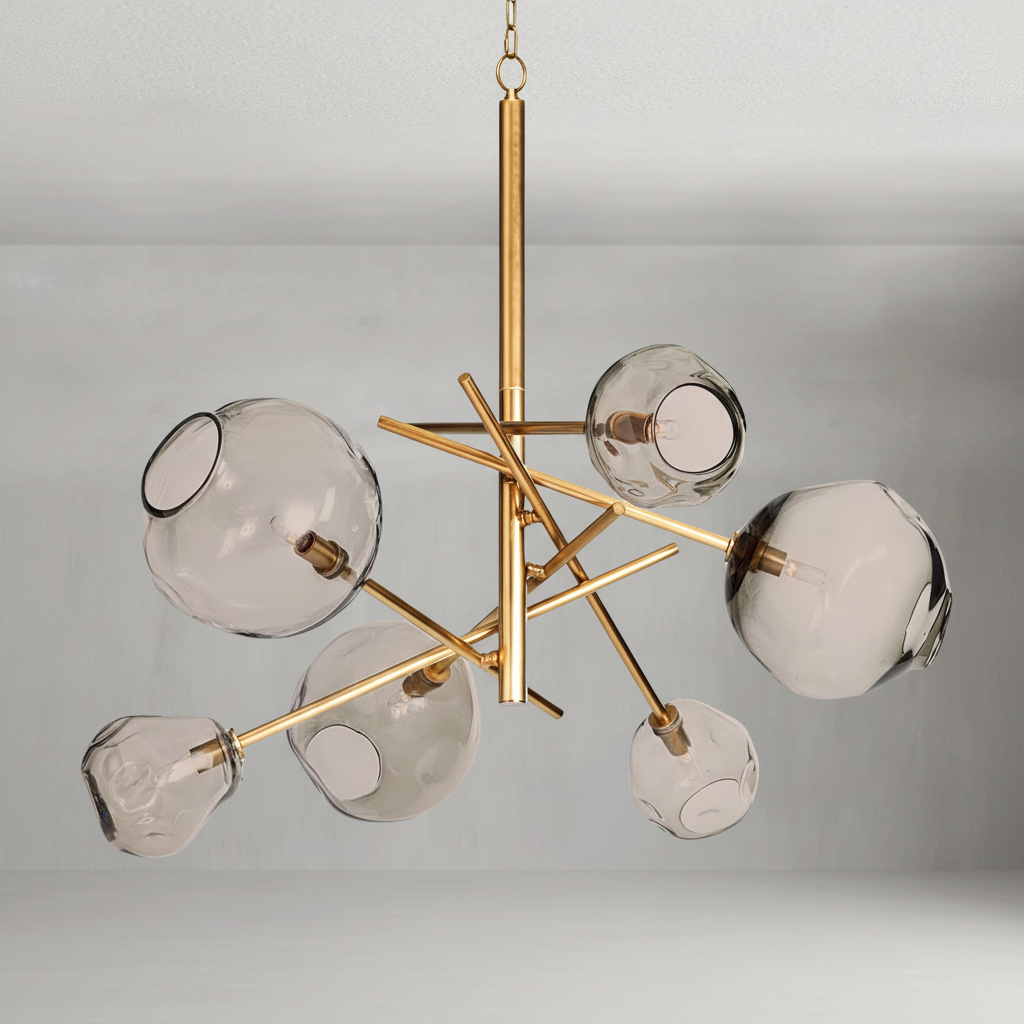 Riviko Molten Glass Sculptural Chandelier - Background Shot