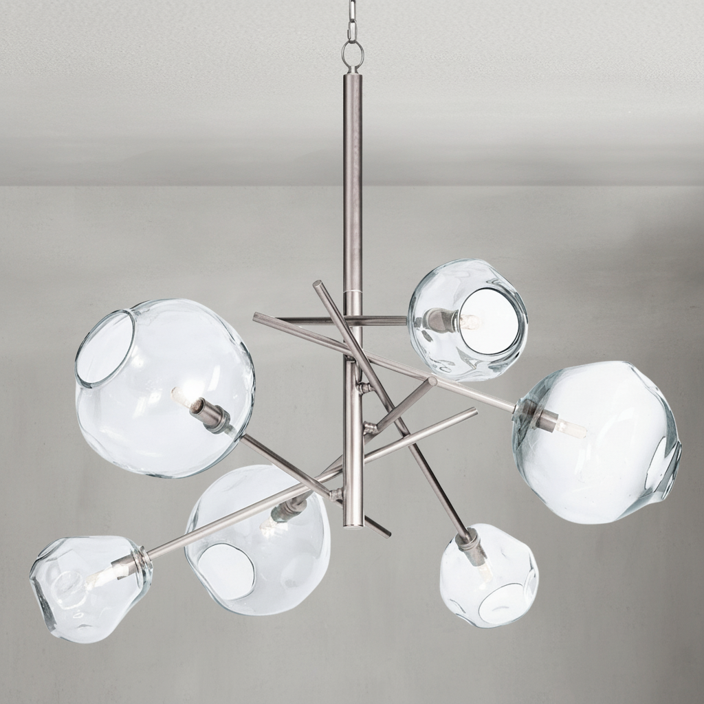 Riviko Molten Glass Sculptural Chandelier - Background Shot