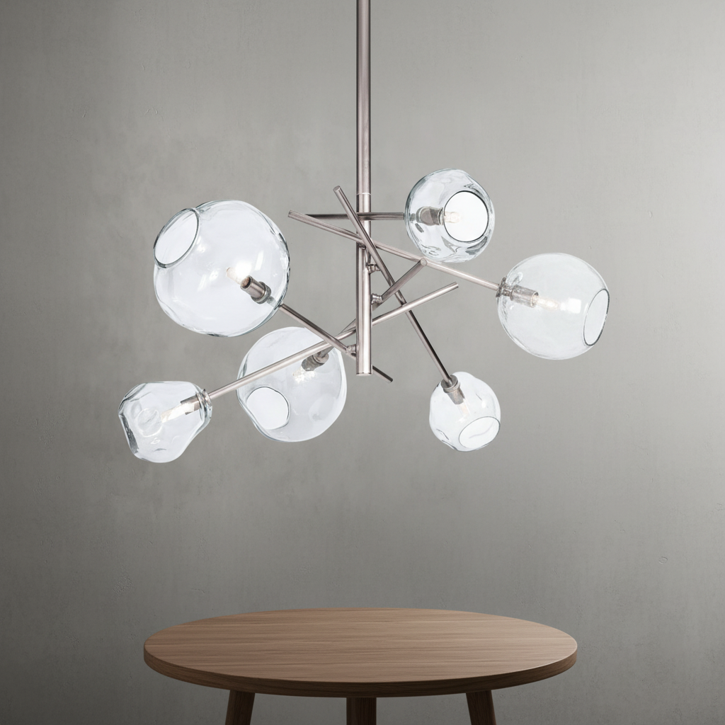 Riviko Molten Glass Sculptural Chandelier - Background Shot