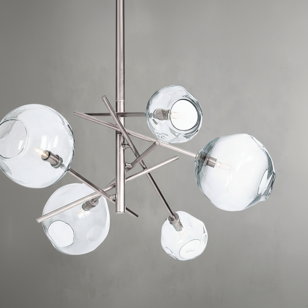 Riviko Molten Glass Sculptural Chandelier - Background Shot