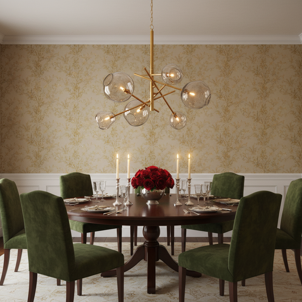 Riviko Molten Glass Sculptural Chandelier - formal American dining room