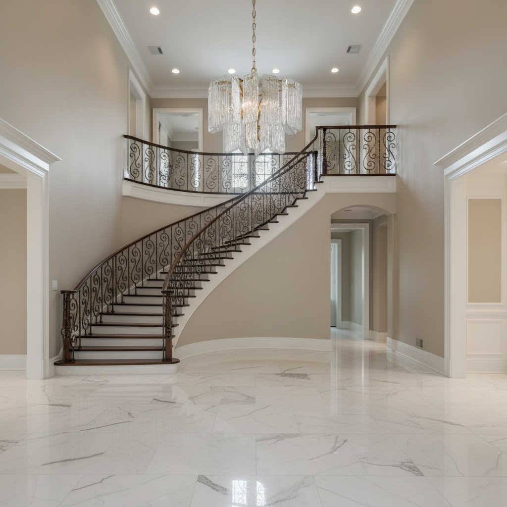 Riviko Regal Radiance Tiered Chandelier - grand American foyer with soaring ceiling