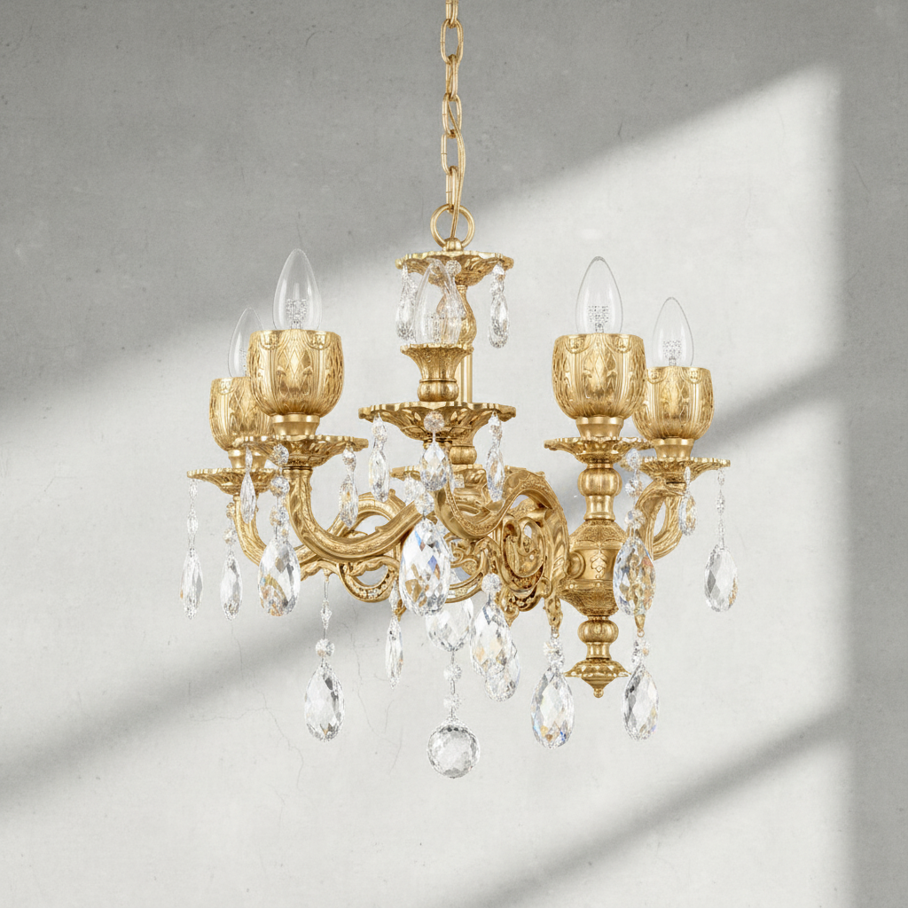 Riviko Regal Grandeur 6-Light Chandelier 24" - Background Shot