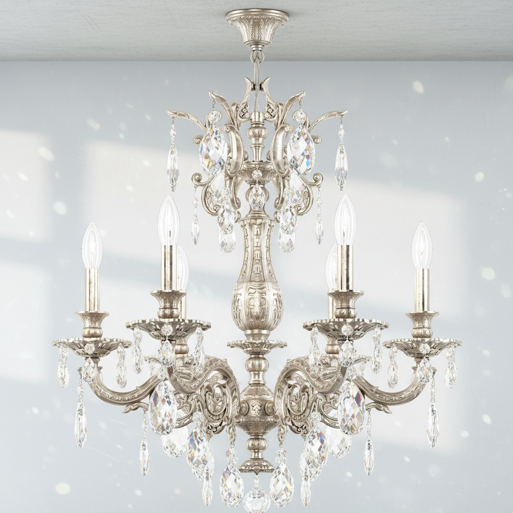 Riviko Regal Grandeur 6-Light Chandelier 24" - Background Shot