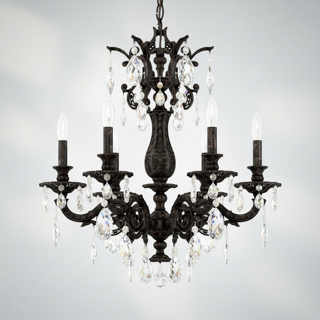 Riviko Regal Grandeur 6-Light Chandelier 24" - Background Shot