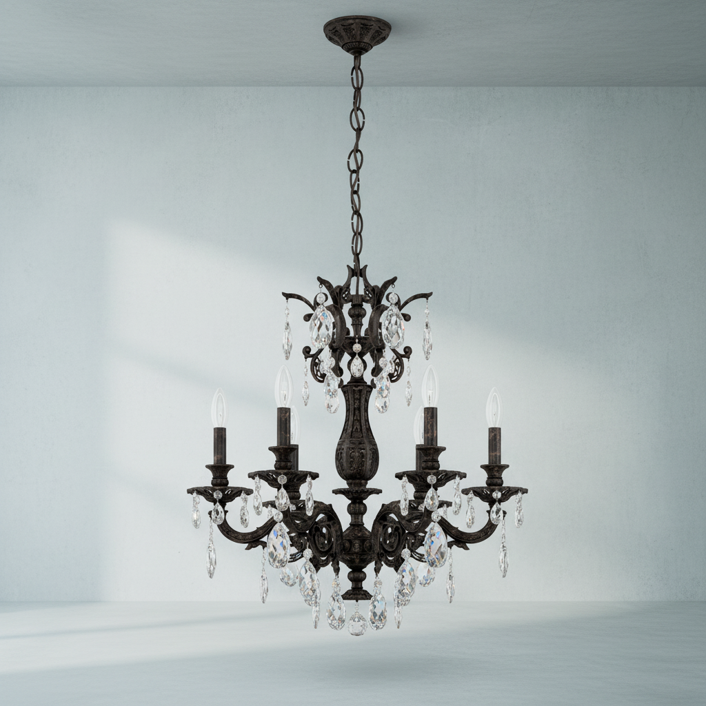 Riviko Regal Grandeur 6-Light Chandelier 24" - Background Shot