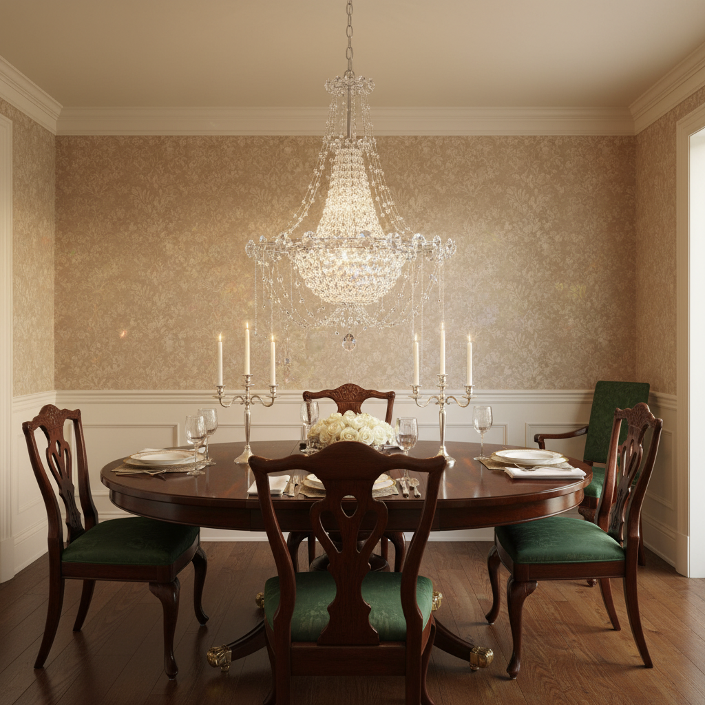 Riviko Radiant Cascade Chandelier 18" - formal American dining room
