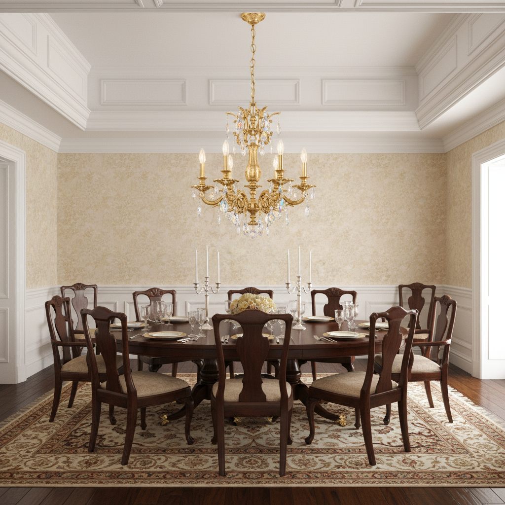 Riviko Regal Grandeur 6-Light Chandelier 24" - formal American dining room