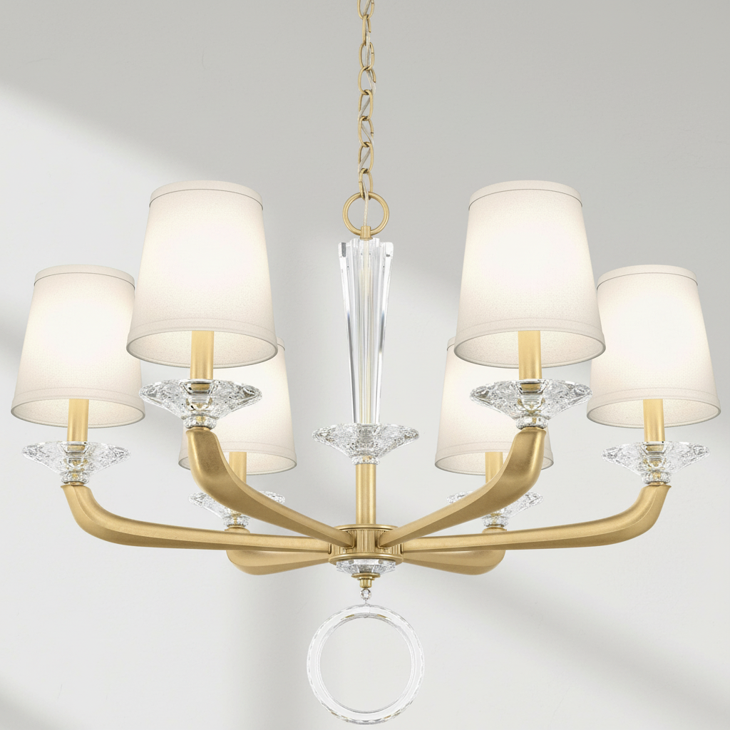 Riviko Embrace Radiance 6-Light Chandelier - Background Shot