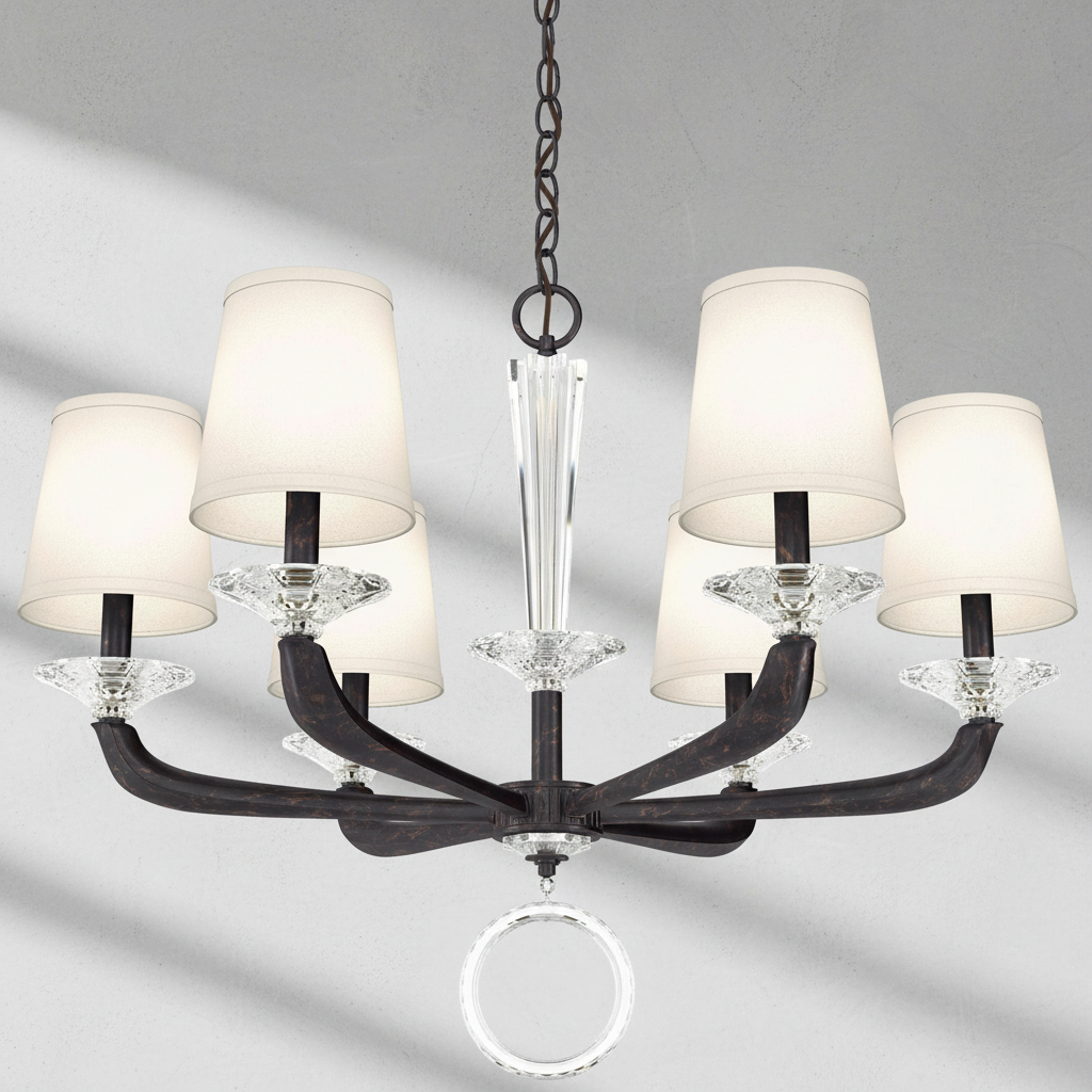 Riviko Embrace Radiance 6-Light Chandelier - Background Shot