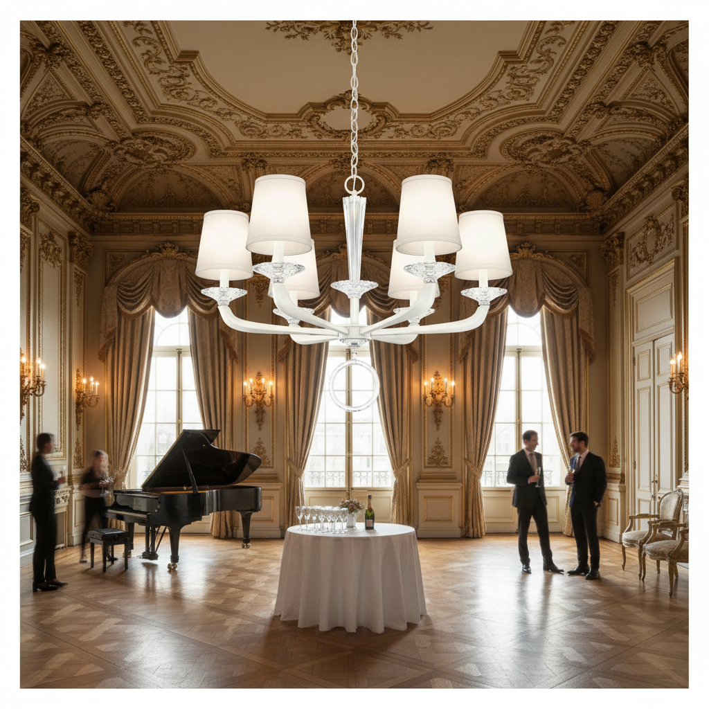 Riviko Embrace Radiance 6-Light Chandelier - American ballroom or formal entertaining space