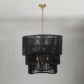 Riviko Ebony Rattan Grand Tiered Chandelier - Background Shot
