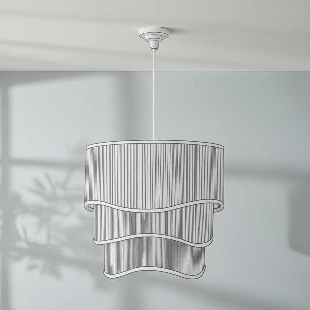 Riviko Ebony Rattan Grand Tiered Chandelier - Background Shot