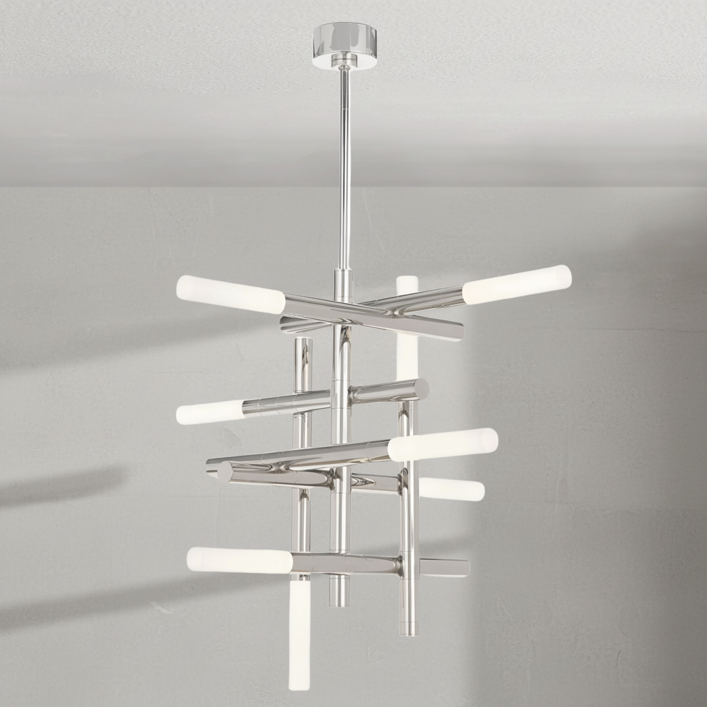 Riviko Geometric Horizon Brass Chandelier - Background Shot