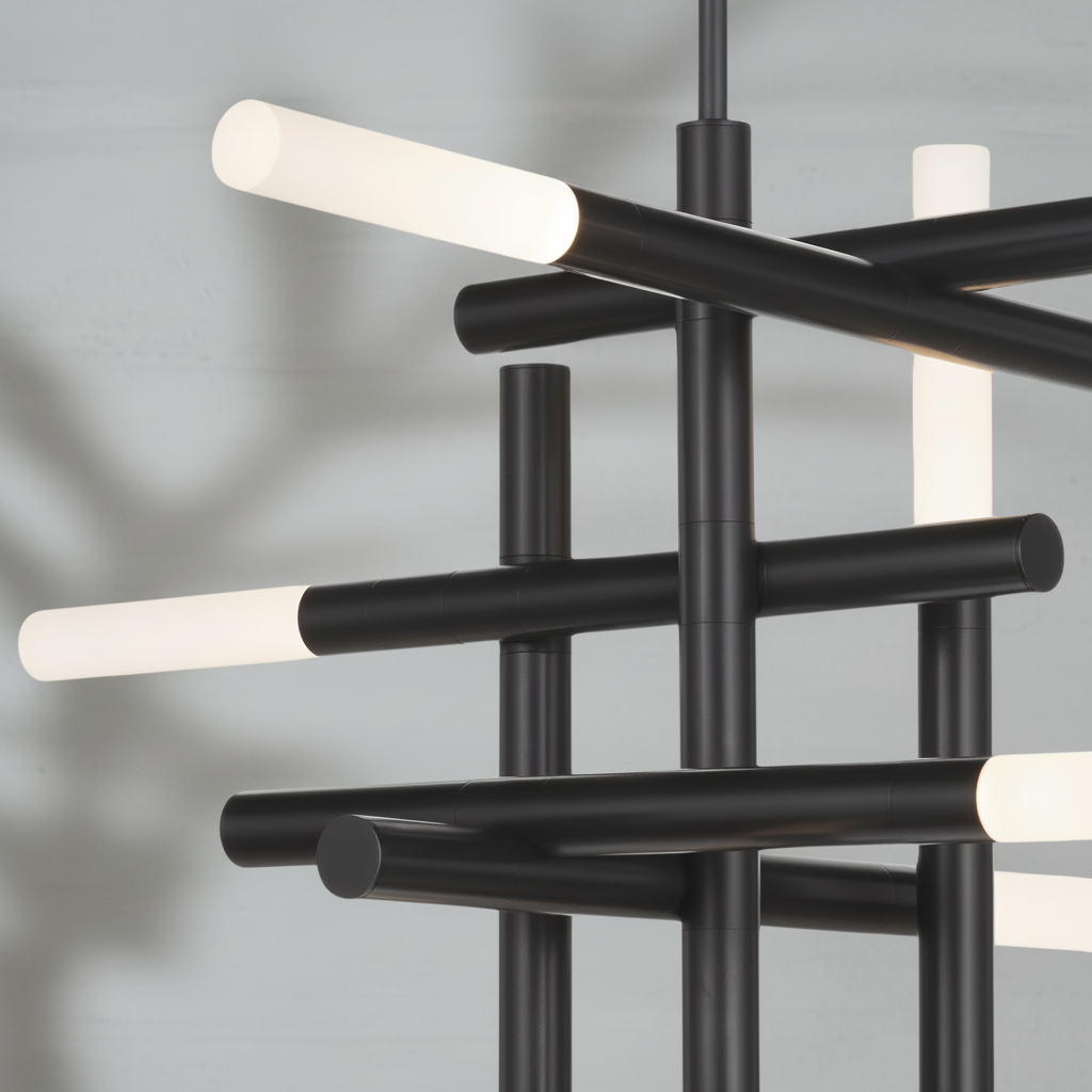 Riviko Geometric Horizon Brass Chandelier - Background Shot