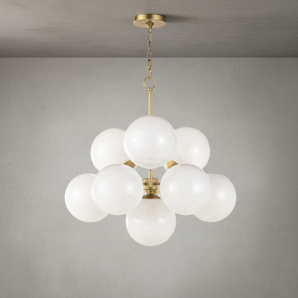 Riviko Aura Swirl Glass Grand Chandelier - Background Shot