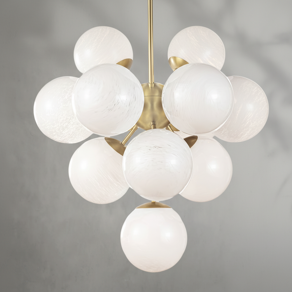 Riviko Aura Swirl Glass Grand Chandelier - Background Shot