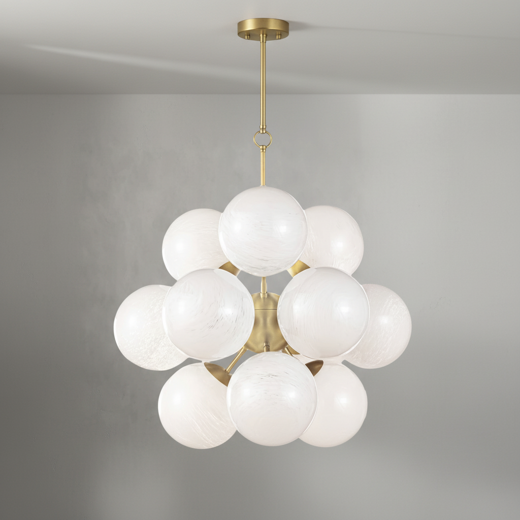 Riviko Aura Swirl Glass Grand Chandelier - Background Shot