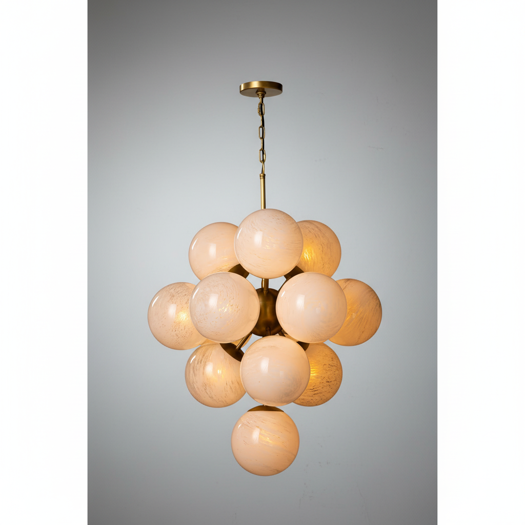 Riviko Aura Swirl Glass Grand Chandelier - Background Shot