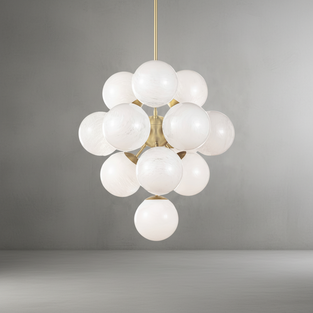 Riviko Aura Swirl Glass Grand Chandelier - Background Shot