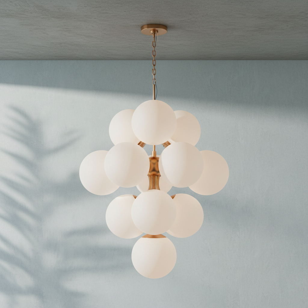 Riviko Aura Swirl Glass Grand Chandelier - Background Shot