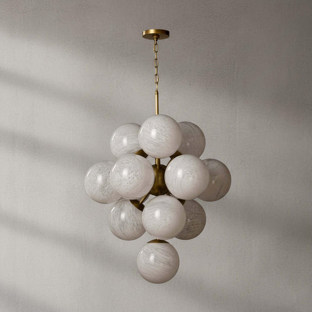 Riviko Aura Swirl Glass Grand Chandelier - Background Shot