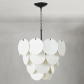 Riviko Aura Cascade White Glass Chandelier - Background Shot