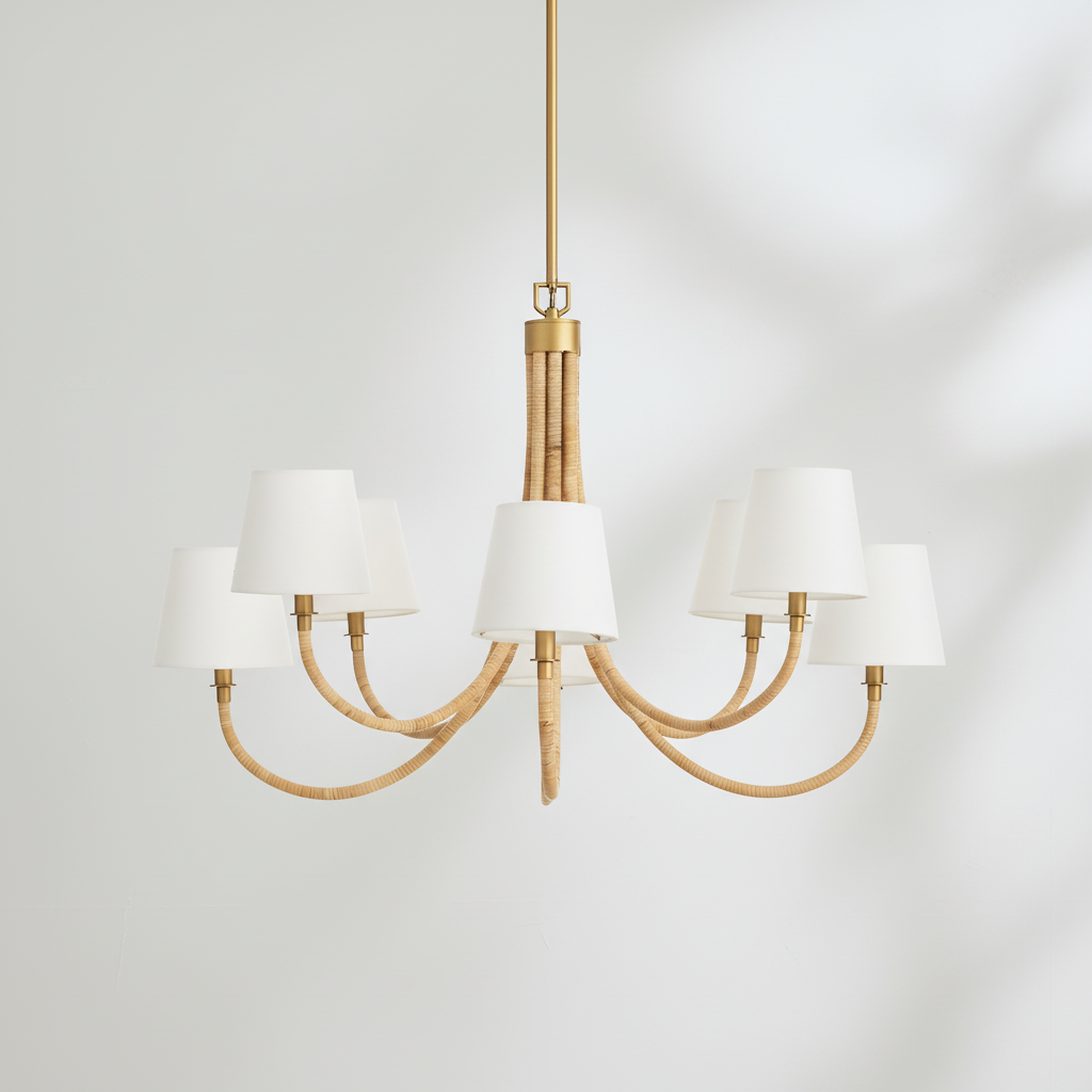Riviko Coastal Weave 8-Light Chandelier - Background Shot